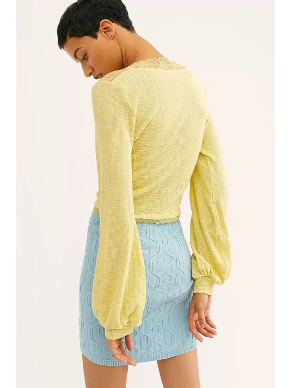NWT Free People yellow Run With Me cropped cardigan